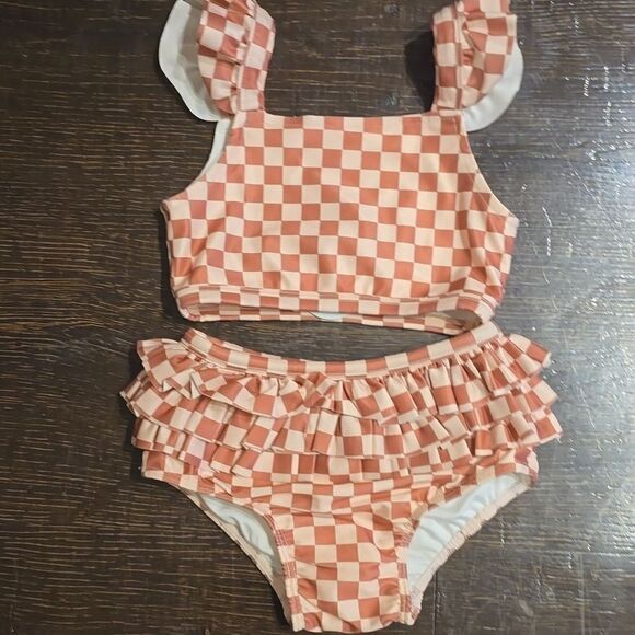 Babysprouts Other - Baby Sprouts Strawberry Checkered 2-piece Ruffked Bikini Set